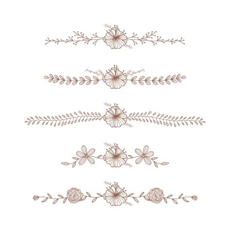 hand drawn blossom flower line divider decoration collection 33643877 Vector Art at Vecteezy