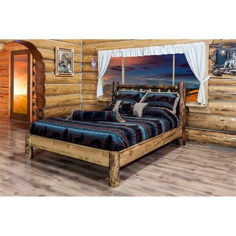 Montana Woodworks Glacier Country Solid Pine Wood Full Platform Bed In