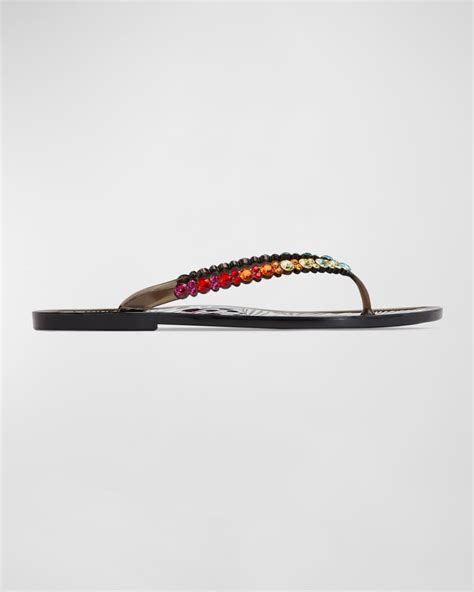 Sophia Webster Esme Multi Crystal Flip Flop Sandals Neiman Marcus