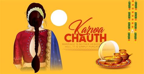 Premium Vector Happy Karwa Chauth Festival Card With Karwa Chauth Is