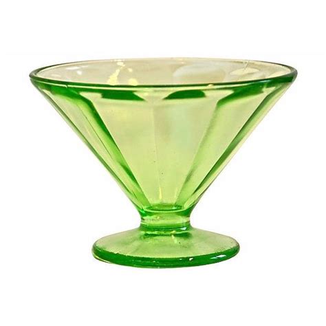 Bright Green Glass Pedestal Bowls Set Of 4 Chairish