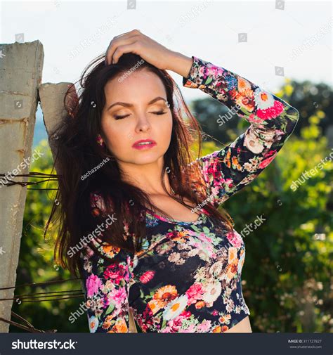 Sexy Beautiful Attractive Brunette Woman Slim Stock Photo Shutterstock