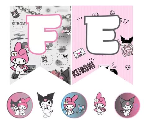 Kit Combo Decoracion Cumple Kuromi Melody Banderin Marvez En Venta En