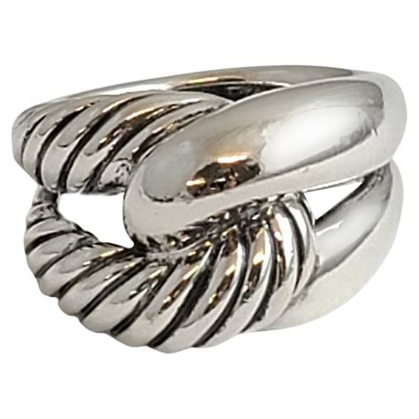 David Yurman Cable Ring Karat Gold And Sterling Silver Band At Stdibs