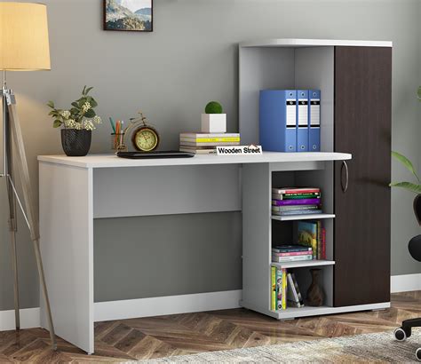 Buy Stanis Engineered Wood Study Table With Flowery Wenge Door Cabinet