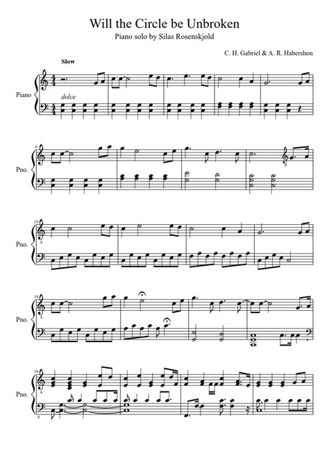 Will The Circle Be Unbroken Read Description Sheet Music For Piano