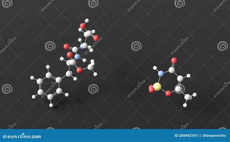 Aspartame Acesulfame Salt Molecule Molecular Structure Food Additive