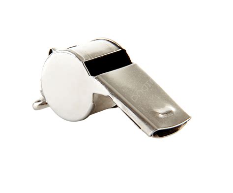 Metal Coaches Or Referees Whistle Isolated Sports Silver Flute Png