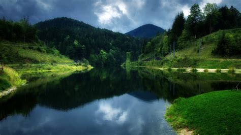 Wallpaper Landscape Forest Mountains Hill Lake Nature