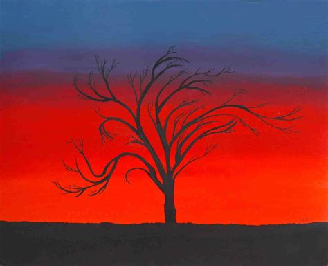 Sunset Tree Painting at PaintingValley.com | Explore collection of ...