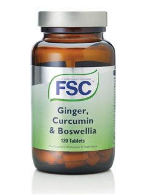 Ginger Curcumin Boswellia 120 Capsules FSC Healthy Supplies