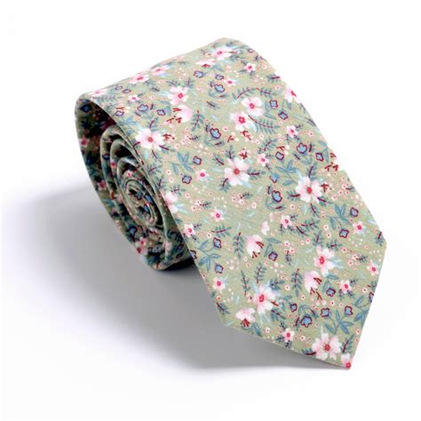 Sage Green Floral Mens Ties Floral Ties For Men Groomsmen Etsy Uk