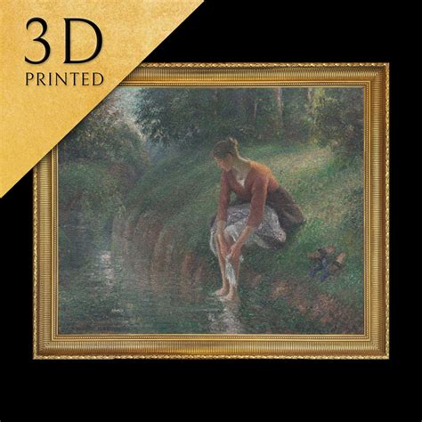 Woman Bathing Her Feet In A Brook By Camille Pissarro 3d Printed With