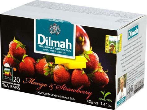 DILMAH Czarna Herbata Aromatyzowana W Torebkach Mango Truskawka