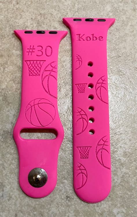 Basketball Custom Engraved Silicone Apple Watch Band Etsy