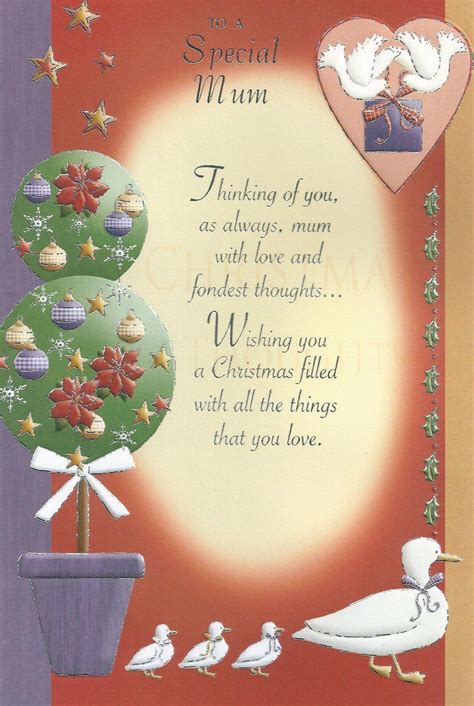 Special Mum Christmas Card With Sentimental Verse Collect Cards