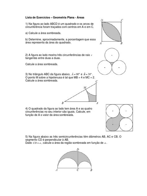 Lista De ExercíciosÁreasgeometria Plana