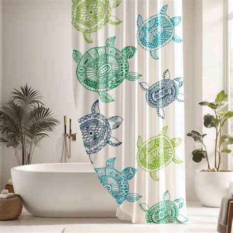 Nautical Blue And Green Sea Turtles Shower Curtain Zazzle