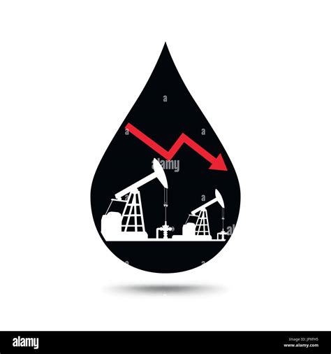 Oil Industry Concept Oil Price Falling Down Graph With Petroleum Pump