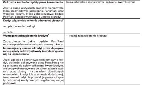 Formularz Informacyjny Do Kredytu Poznaj Lepiej Warunki Finansowania