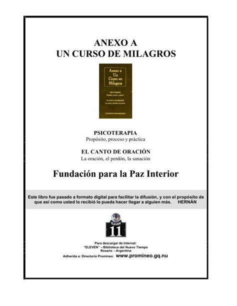 Anexo A Un Curso De Milagros Busca Dentro De Ti