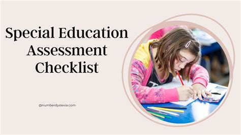 Special Education Assessment Checklist PDF Included Number Dyslexia