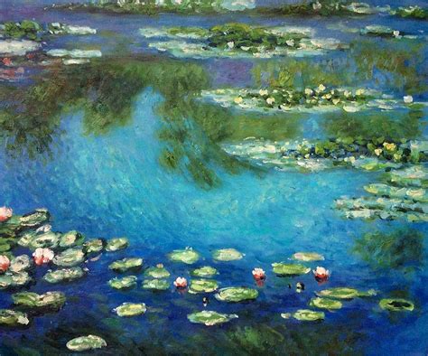 An Acrylic Pour Of Monets Water Lilies