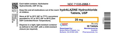 Hydralazine Hydrochloride Tablets Usp