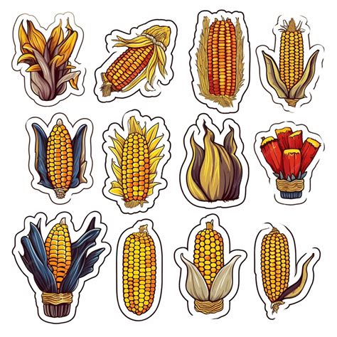 Premium Ai Image A Close Up Of A Bunch Of Corn Stickers With