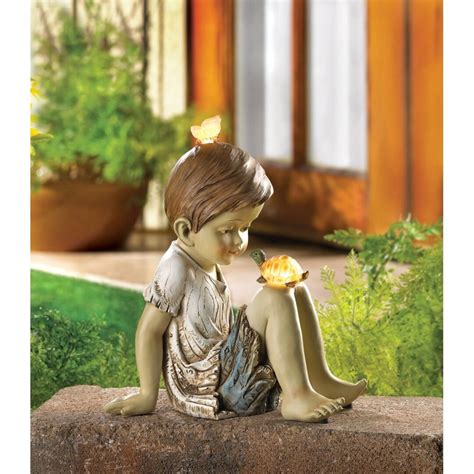 Solar Garden Statues Polyresin Outdoor Solar Figurines For Etsy