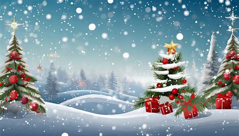 Snowy Christmas - Background Illustration As Vector Stock Image - Image ...