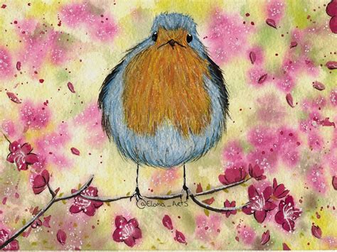 European Robin - Watercolor Painting by ElomaArts on DeviantArt