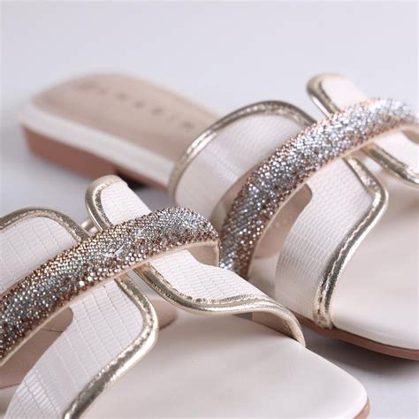 Rasteirinha Ramarim Feminina Metalizada 2425202 Nude Ouro Branco