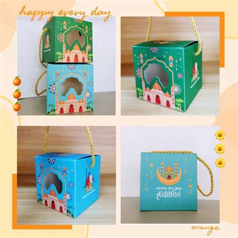 10 20PCS Hari Raya Cookies Gift Box With String Eid Mubarak Gift Box