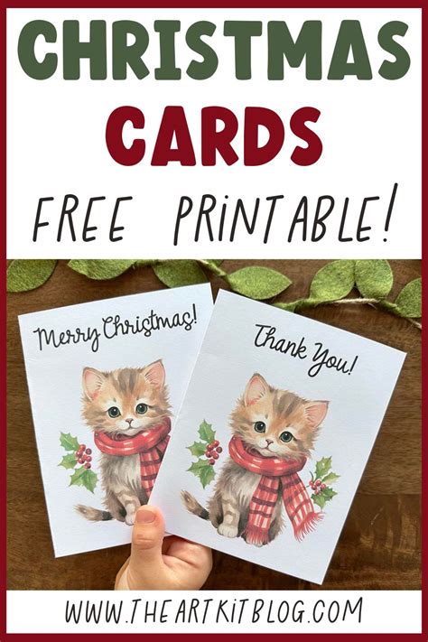 Christmas Cat Merry Christmas Thank You Greeting Cards Free