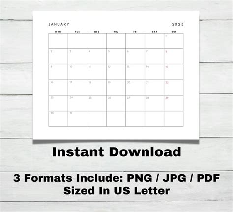 2023 Printable Calendar Landscape Monthly Printable Calendar For 2023