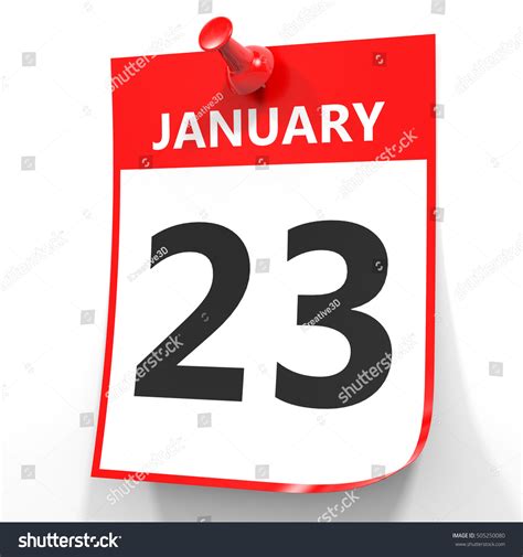 January 23 Calendar On White Background 3d Illustration 505250080