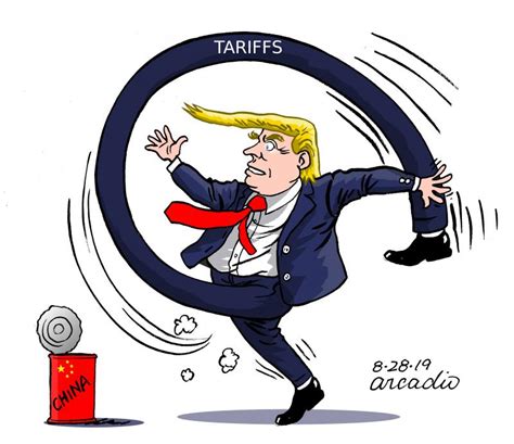 Trump and the trade war with China. | Cartoon Movement