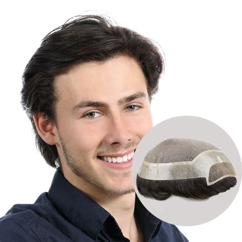 Amiable Toupee Cabello Humano Para Hombre Con Encaje Mono Fino 100