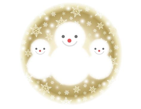 Familia de muñeco de nieve en una ilustración de vector de fondo de