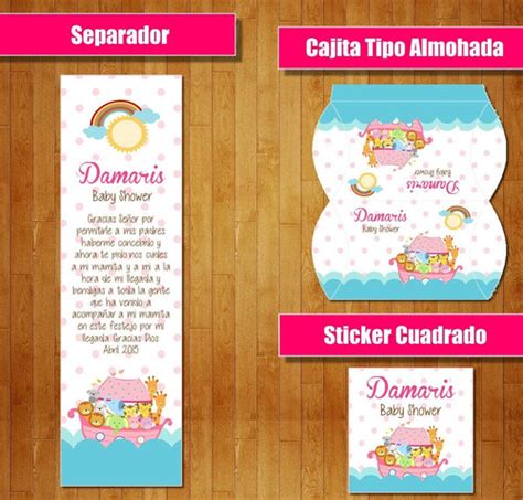 Kit Imprimible Baby Shower Arca Niña Candy Bar Cotillon Mercado Libre