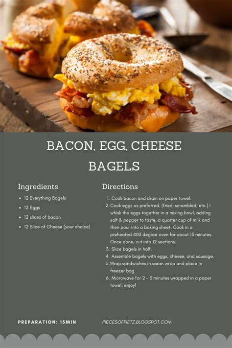 Breakfast Freezer Meals Bacon Egg Cheese Bagels Breakfast Bagel