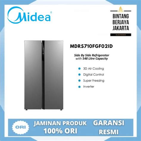 Jual Midea Kulkas Side By Side 2 Pintu 548L Model MDRS710FGF02ID