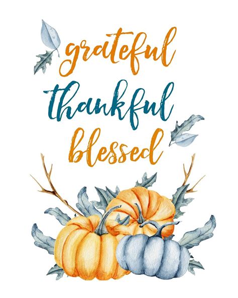 Free Printable Grateful Thankful Blessed