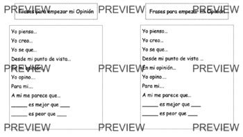 Opinion Transition Words And Phrases In Spanish By Dual Language Sources