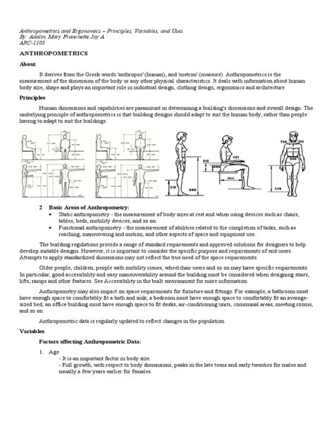 Anthropometrics and Ergonomics | PDF | Human Factors And Ergonomics