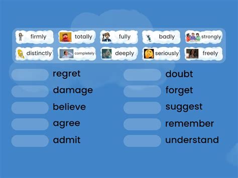 Collocations Adverb Verb Match Up