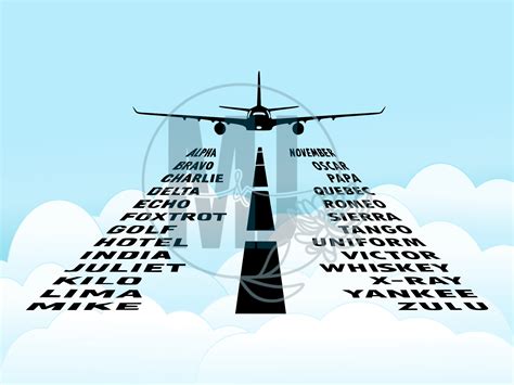 Pilots Phonetic Runway Svg File Only Drawing Illustration Digital