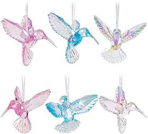 Amazon 6 Pieces Hummingbird Ornaments Acrylic Hummingbird