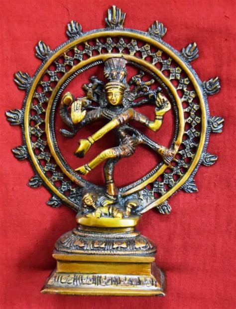 BRASS DANCING NATARAJA Hindu Lord Shiva Statue Spiritual Religious